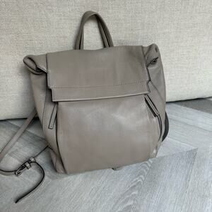 NEW Vince Camuto Soft Leather Min Backpack Tranquility Gray Greige Beige